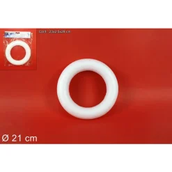 2 ANELLI CERCHI POLISTIROLO 21CM BIANCHI DECORAZIONI NATALIZIE ADDOBBI NATALE