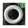 2 ANELLI CERCHI POLISTIROLO 12,5CM BIANCHI DECORAZIONI NATALIZIE ADDOBBI NATALE