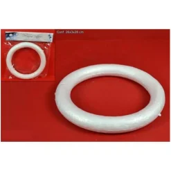 2 ANELLI DI POLISTIROLO 23 CM BIANCHI PER DECORAZIONI NATALIZIE ADDOBBI NATALE