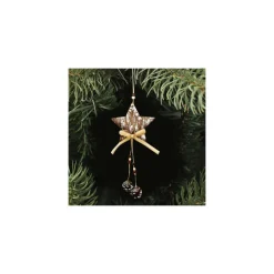 3 APPENDINI NATALE CORTECCIA LEGNO CON PIGNE FIOCCO STELLA ALBERO ALCE