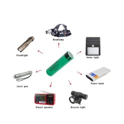 2 BATTERIE PILE BATTERIA RICARICABILE IONI DI LITIO 8800mAh 3.7V TORCE LED