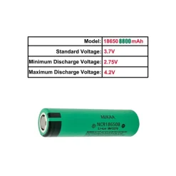 2 BATTERIE PILE BATTERIA RICARICABILE IONI DI LITIO 8800mAh 3.7V TORCE LED