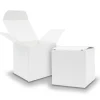 15 BOMBONIERA SCATOLA BIANCO CUBO CARTA LUCIDA PORTACONFETTI MATRIMONI BATTESIMO