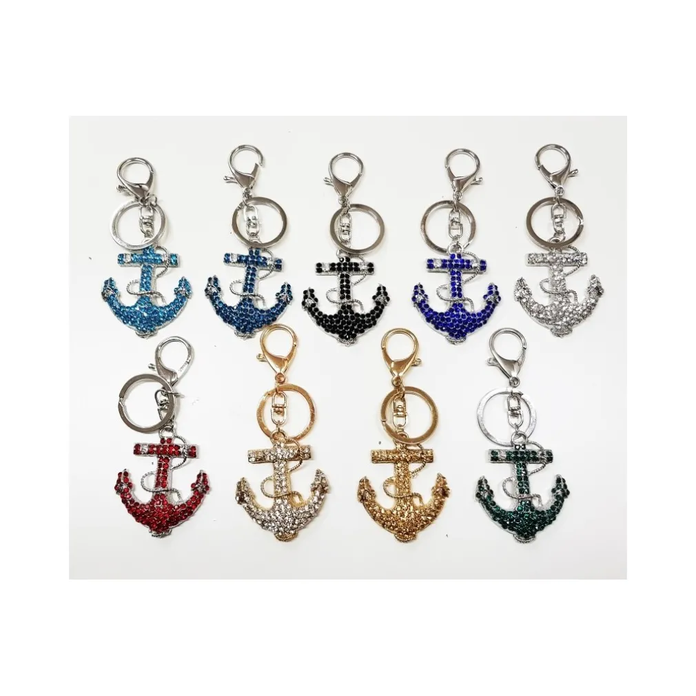 12 BOMBONIERE ANCORA COLORATA MARE 18 ANNI COMPLEANNO GLITTER PORTACHIAVI CHIAVE