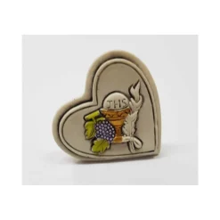 12 BOMBONIERE CUORE COMUNIONE EUCARESTIA CALICE BIANCO CERAMICA SOPRAMMOBILE