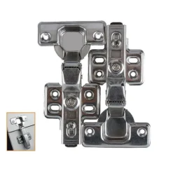 2 CERNIERE ANTE BATTENTI COLLO ALTO 17MM A SCATTO CHIUSURA AMMORTIZZATA 95° 91193