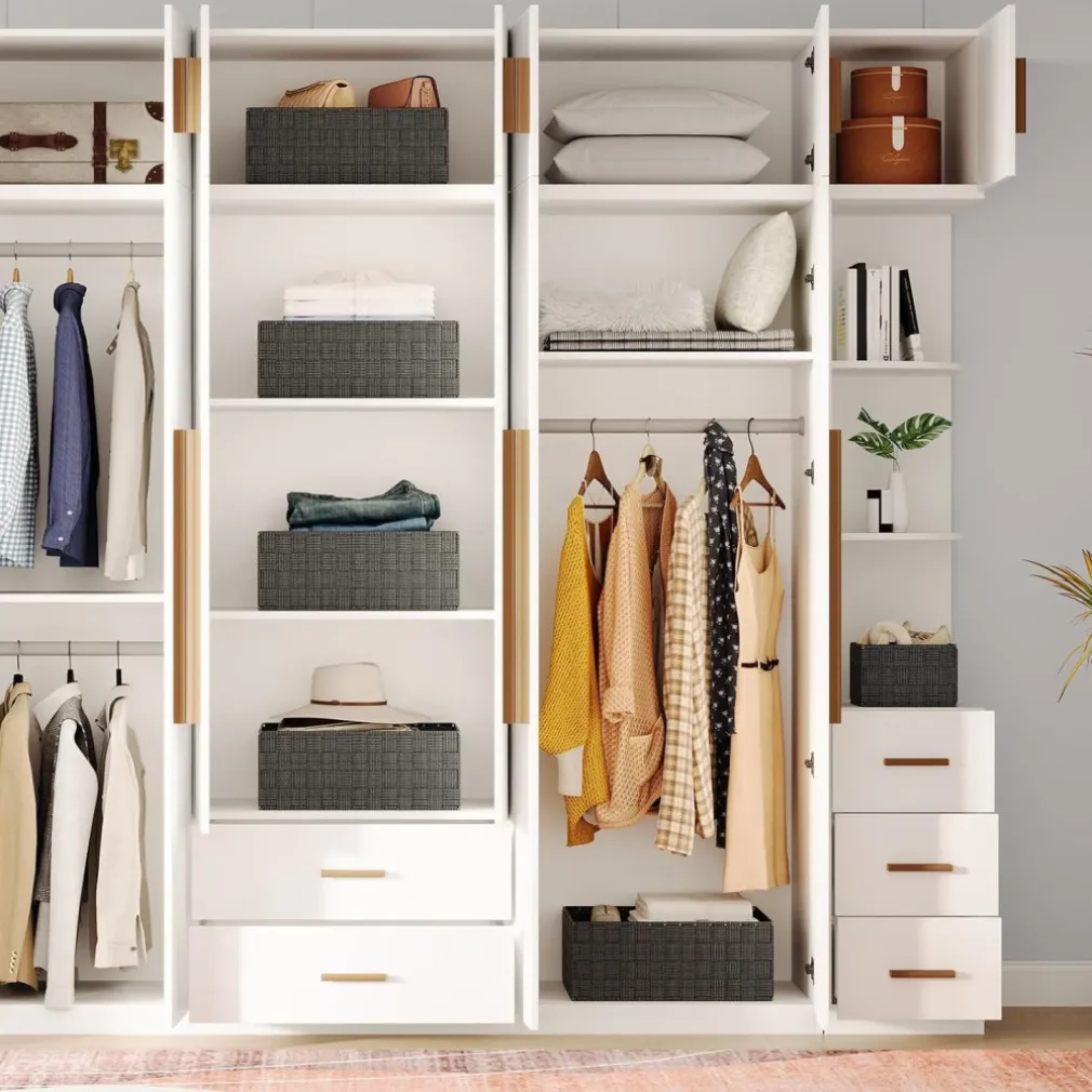 3 CESTINI TESSUTO SCATOLE ORGANIZER BAGNO PORTAOGGETTI MAKEUP GRIGIO SCURO 79050