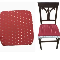 6 COPRI SEDIA CUSCINI ROSSO CUORI FASCIA ELASTICO SEDIE IMBOTTITO SFODERABILE
