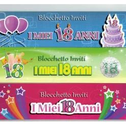 20 INVITO INVITI IN CARTA 16X7 CM BIGLIETTO BIGLIETTI PER PARTY FESTA 18 ANNI