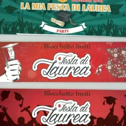 20 INVITO INVITI IN CARTA 16X7 CM BIGLIETTO BIGLIETTI PER PARTY FESTA LAUREA