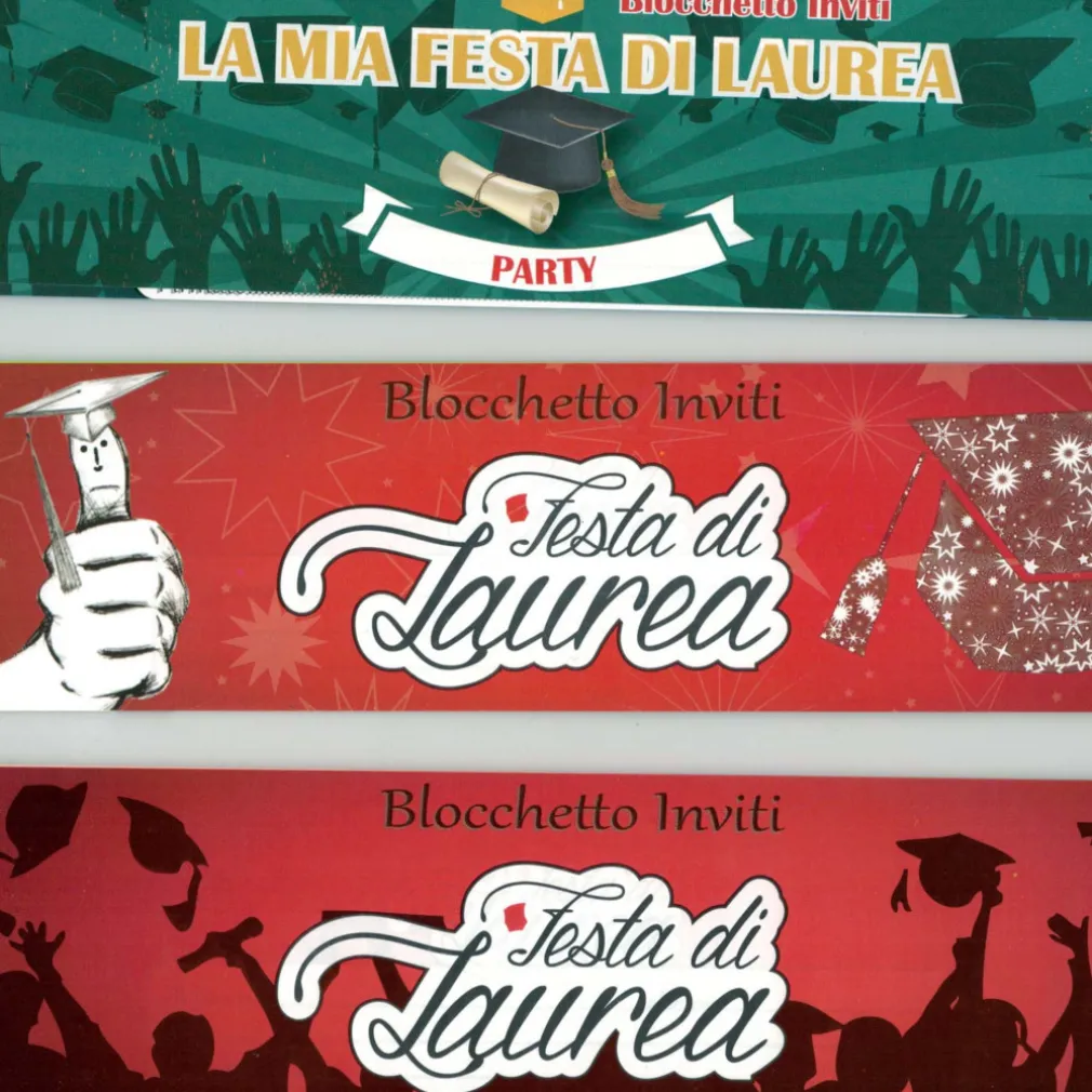 20 INVITO INVITI IN CARTA 16X7 CM BIGLIETTO BIGLIETTI PER PARTY FESTA LAUREA