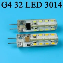 2 LAMPADINE 2.5W LED 32 SMD ATTACCO G4 A SPILLO LUCE BIANCA FREDDA CALDA 220V