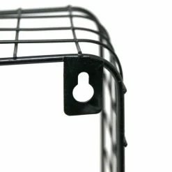 2 MENSOLE DA PARETE MODERNE DESIGN CUBO MENSOLA SCAFFALE LEGNO METALLO NERO