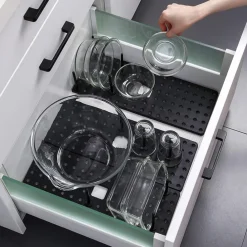 2 ORGANIZER DIVISORI SEPARATORI PER CASSETTI MOBILI CUCINA STOVIGLIE REGOLABILI