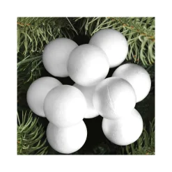 50 PALLINE DI POLISTIROLO CONFEZIONE PALLA NATALIZIA 6CM DECORAZIONI NATALIZIE