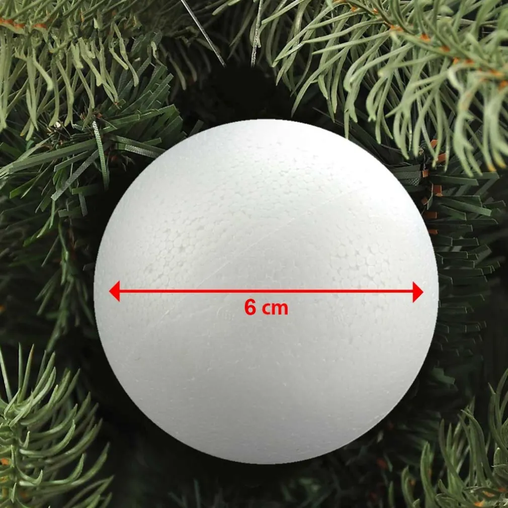 50 PALLINE DI POLISTIROLO CONFEZIONE PALLA NATALIZIA 6CM DECORAZIONI NATALIZIE