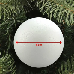 24 PALLINE DI POLISTIROLO CONFEZIONE PALLA NATALIZIA 6CM DECORAZIONI NATALIZIE