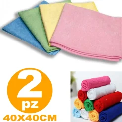 2 PANNI PANNO IN MICROFIBRA SUPER ASSORBENTE MULTIUSO NON GRAFFIA LUCIDA PULIZIA