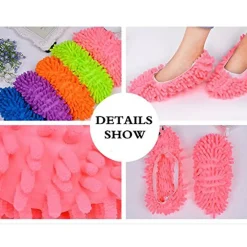 2 PANTOFOLE MOP PULISCI CASA PAVIMENTO IN MICROFIBRA COPRISCARPA CATTURA POLVERE