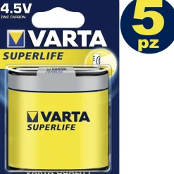 5 PEZZI BATTERIA PILA BATTERIA VARTA SUPERLIFE 4.5V 3LR12 PIATTA ALCALINA
