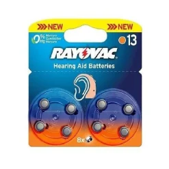 8 PEZZI BATTERIE PILE PER AMPLIFON APPARECCHI ACUSTICI Varta Rayovac HA 13
