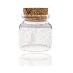 24 PEZZI BOMBONIERA BOMBONIERE AMPOLLA 4.7X5CM VETRO CUORI PORTA CONFETTI RISO