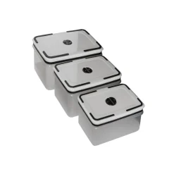 3 PEZZI CONTENITORE CUCINA PER CIBO PRANZO PLASTICA TRASPARENTE SALVA FRESCHEZZA