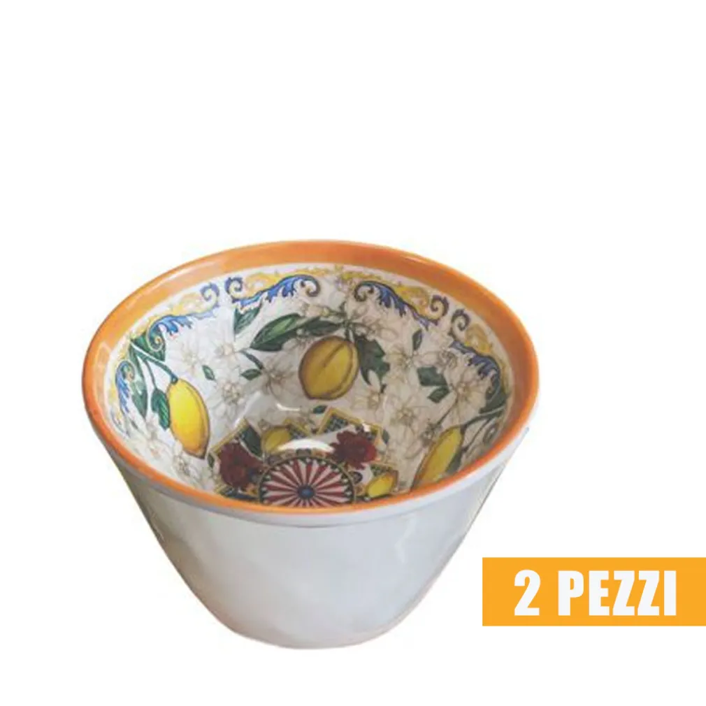 2 PEZZI INSALATIERA PICCOLA CIOTOLA CARRETTO SICILIANO CENTRO TAVOLA DECORAZIONE