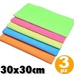 3 PEZZI PANNO STROFINACCIO DA CUCINA IN MICROFIBRA 30 X 30 CM PULIZIA CASA BAGNO