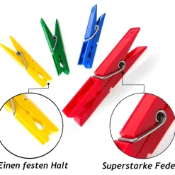30 PEZZI PINZE MOLLETTE STENDERE PANNI BUCATO COLORATE EXTRA FORTI IN PLASTICA