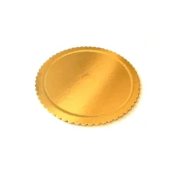 2 PEZZI VASSOIO PORTA SOTTO TORTA DIAMETRO 25 CM ORO TONDO CICROLARE PIATTO