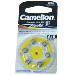 6 PILE A10 AUDITIVE ZINCAIR ZINC AIR PER APPARECCHI ACUSTICI BATTERIE A BOTTONE