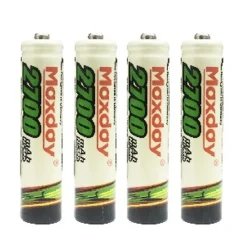 4 PILE AAA BATTERIE RICARICABILI MINI STILO 2700 MAH MINISTILO UNIVERSALI PILA