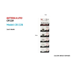 5 PILE CR1220 3V BATTERIA A BOTTONE PER OROLOGI TELECOMANDI APPARECCHI MAXTECH