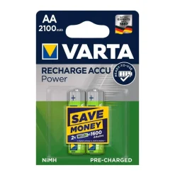 2 PILE VARTA STILO BATTERIE AA ALKALINE RICARICABILI 2100mAh NiMH HR6 1.2V ACCU