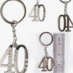 12 PORTACHIAVI PORTA CHIAVE CON NUMERO 40 BOMBONIERE CONFETTI PER COMPLEANNO