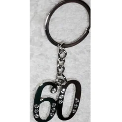 12 PORTACHIAVI PORTA CHIAVE CON NUMERO 60 BOMBONIERE CONFETTI PER COMPLEANNO