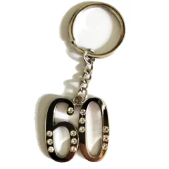 12 PORTACHIAVI PORTA CHIAVE CON NUMERO 60 BOMBONIERE CONFETTI PER COMPLEANNO