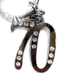 12 PORTACHIAVI PORTA CHIAVE CON NUMERO 70 BOMBONIERE CONFETTI PER COMPLEANNO