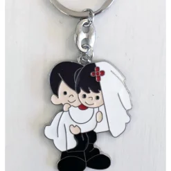 12 PORTACHIAVI SEGNAPOSTO BOMBONIERE CONFETTI WEDDING MATRIMONIO PROMESSA SPOSI