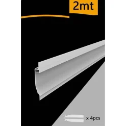 5 PROFILI IN ALLUMINIO 2MT A INCASSO SENZA COPERTURA PER STRIP LED STRISCE AL-17