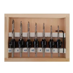 7 PUNTE DA TRAPANO PER SVASATORE SVASATURA LEGNO SVASARE FORI ART.511071