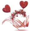3 PZ CERCHIETTO CAPELLI IN PLASTICA CON CUORI MOLLE ORPELLO SAN VALENTINO 95592