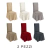 2 PZ COPRISEDIA CON VOLANT SCHIENALE SEDIA TESSUTO BUBBLE VARI COLORI LAVABILE