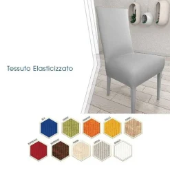 2 PZ COPRISEDIA IN TESSUTO ELASTICIZZATO COPRI SCHIENALE VARI COLORI LAVABILE