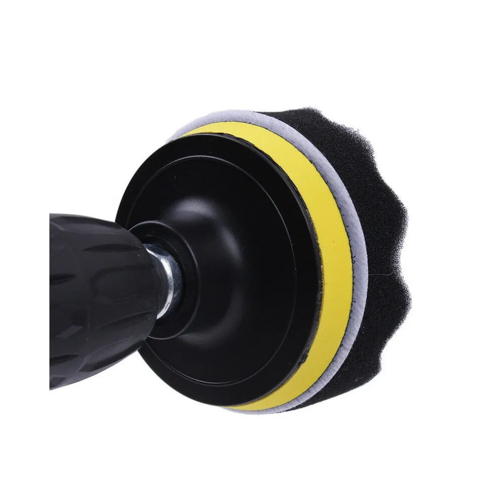 12 PZ KIT DI SPUGNE LUCIDANTI CON ADATTATORE PER LUCIDATURA AUTO 5" PLATORELLO