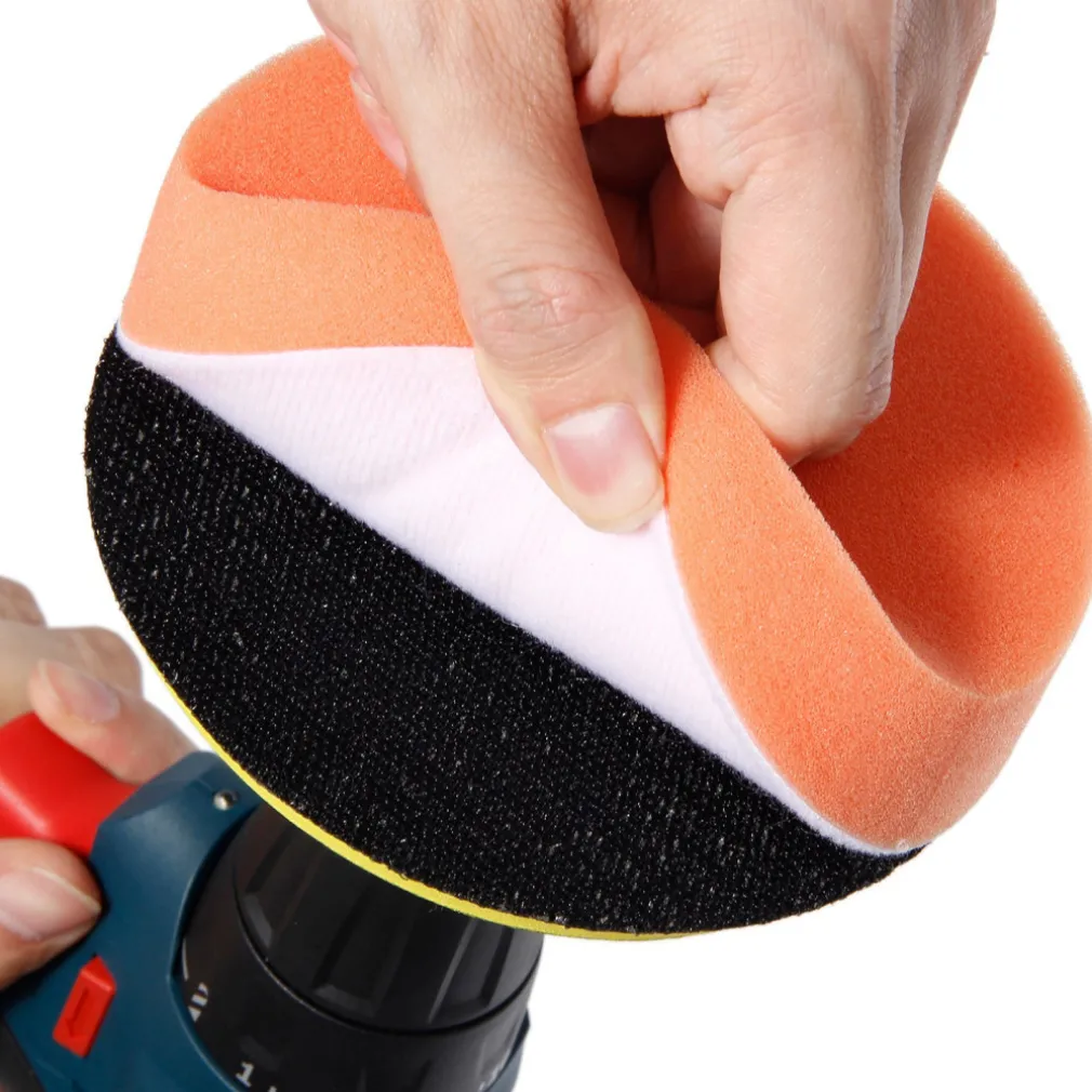 12 PZ KIT DI SPUGNE LUCIDANTI CON ADATTATORE PER LUCIDATURA AUTO 3" PLATORELLO