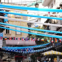 12 PZ NASTRI CELEBRATIVI FESTA TERZO SCUDETTO NAPOLI COLORI MISTI BIANCO AZZURRO