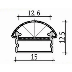 10 PZ PROFILO IN ALLUMINIO BOMBATO A PLAFONE SEZIONABILE 2MT PER STRIP LED AL-01