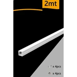 10 PZ PROFILO IN ALLUMINIO 2 MT LINEARE A PLAFONE SEZIONABILE STRISCIA LED AL-20